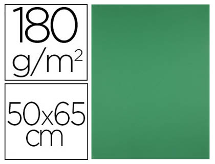 CARTULINA LIDERPAPEL 50X65 CM 180G/M2 VERDE NAVIDAD PAQUETE DE 25