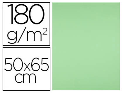CARTULINA LIDERPAPEL 50X65 CM 180G/M2 VERDE HIERBA PAQUETE DE 25