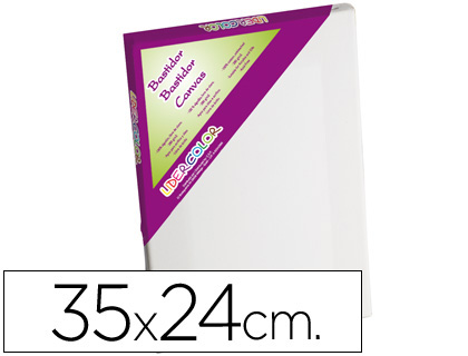 BASTIDOR LIDERPAPEL 5P LIENZO GRAPADO TRASERO ALGODON 100% MARCO PAWLONIA 1,8X3,8 CM BORDES MADERA 35X24 CM